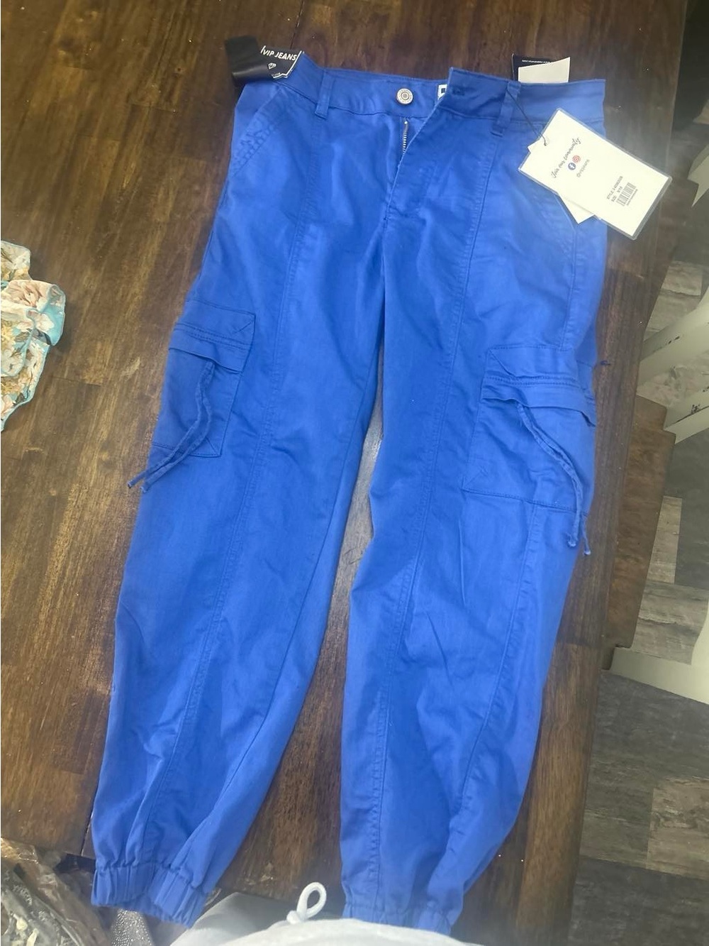 VIP Women's Cargo Joggers in Bright Blue